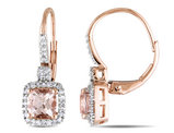 Morganite and Diamond Earrings 1.30 Carat (ctw) in 10K Rose Gold